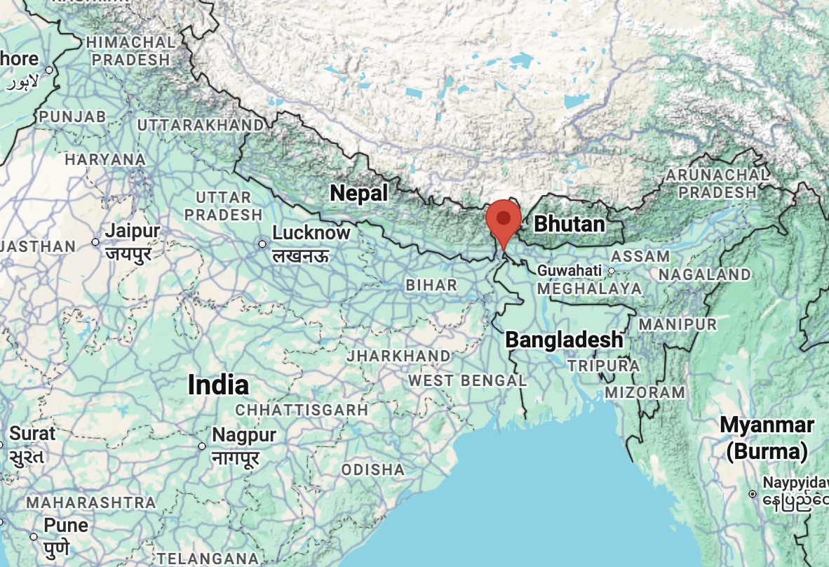 Location of the Siliguri Corridor