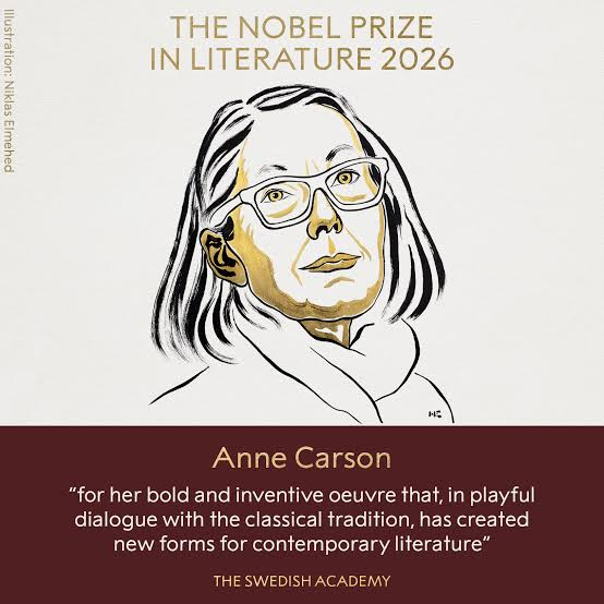 Nobel Prize illustration of 2026 Literature laureate Anne Carson